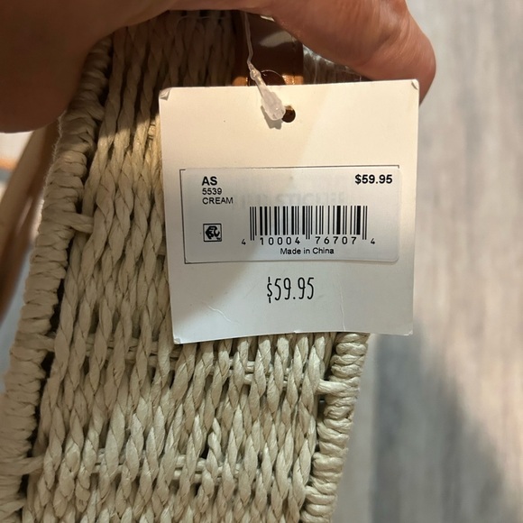 NWT Altar'd State Tan and Cream Woven Crossbody Bag - Picture 4 of 5